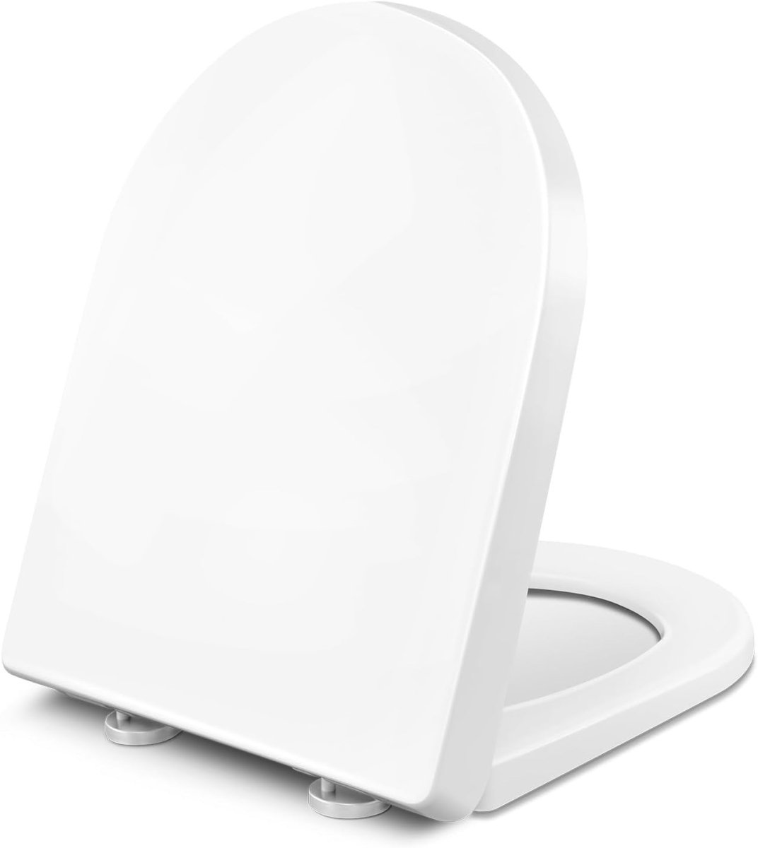 Soft Close D - Shape Toilet Seat Quick Release Adjustable Hinges White 12.2 - 21.8cm - Kwikley