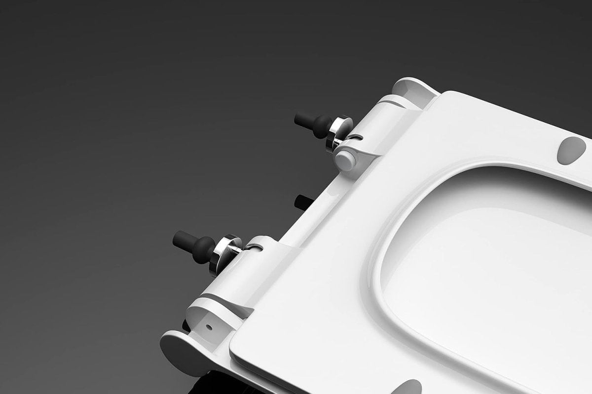 Soft Close Square Toilet Seat Ultra Slim Quick Release Thermoset 352x444mm - Kwikley