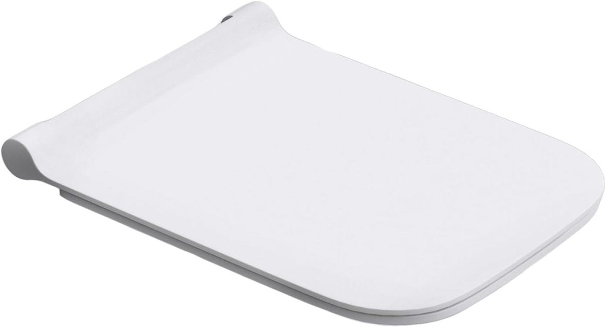 Soft Close Square Toilet Seat Ultra Slim Quick Release Thermoset 352x444mm - Kwikley