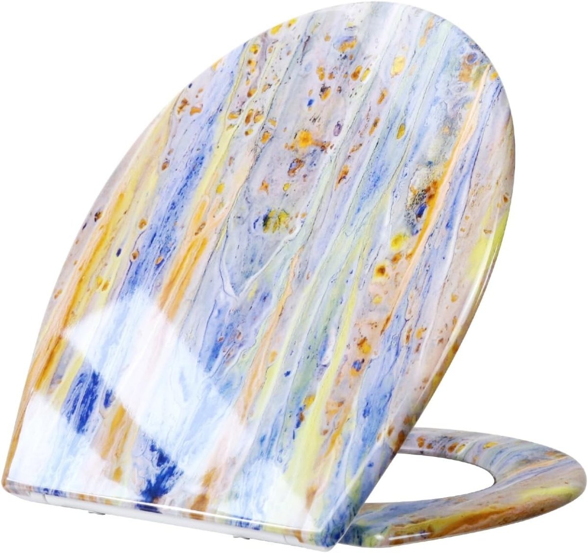 Soft Close Toilet Seat Duroplast Quick Release Top Fix Colourful Patterns 45x37 - Kwikley