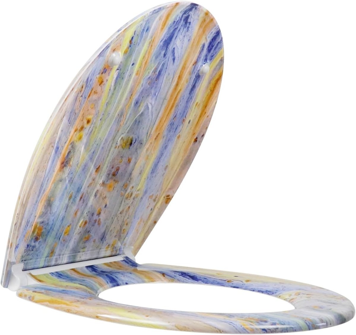 Soft Close Toilet Seat Duroplast Quick Release Top Fix Colourful Patterns 45x37 - Kwikley