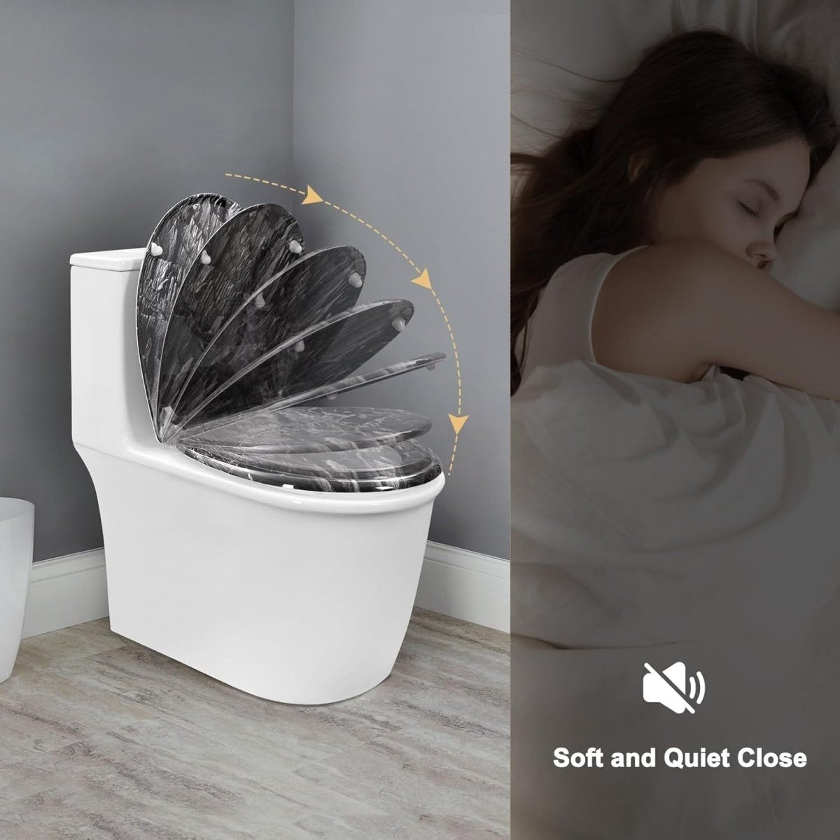 Soft Close Toilet Seat Quick Release O Shape Stainless Hinges 37x47.5cm - Kwikley