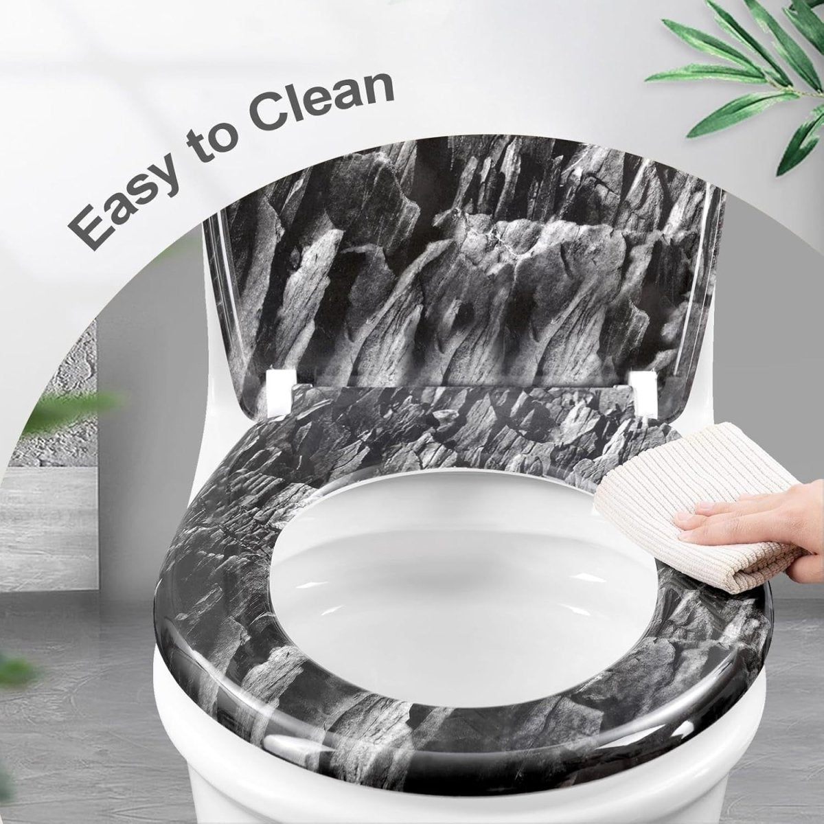Soft Close Toilet Seat Quick Release O Shape Stainless Hinges 37x47.5cm - Kwikley