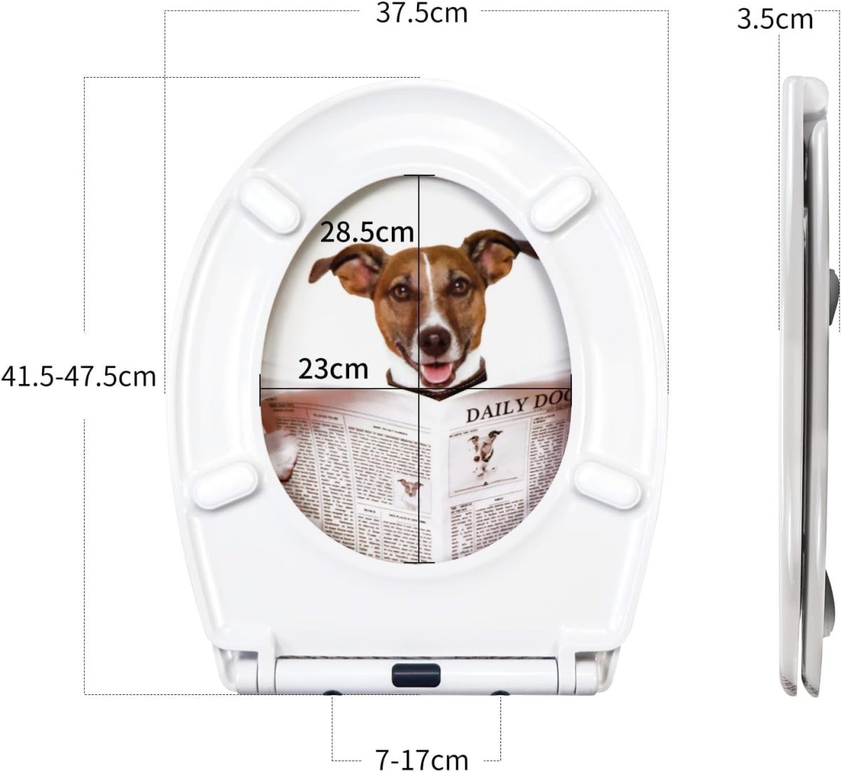 Soft Close Toilet Seat Quick Release Top Fixing Colourful Pattern 45x37cm - Kwikley