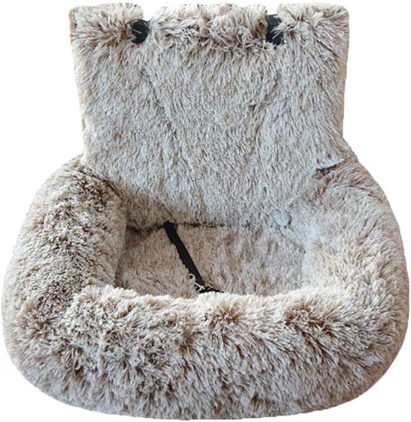 Soft Plush Dog Car Bed Non Slip Booster Seat Travel Bed 60x60cm - Kwikley
