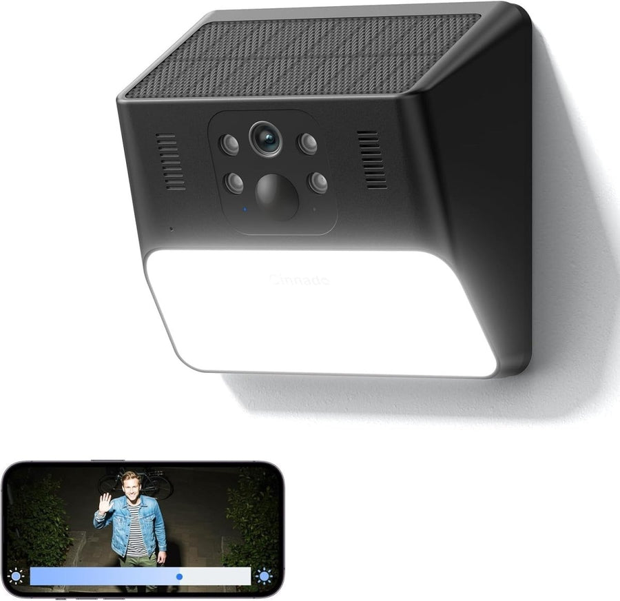Solar Wall Light Security Camera 2K Wireless Outdoor PIR Night Vision - Kwikley