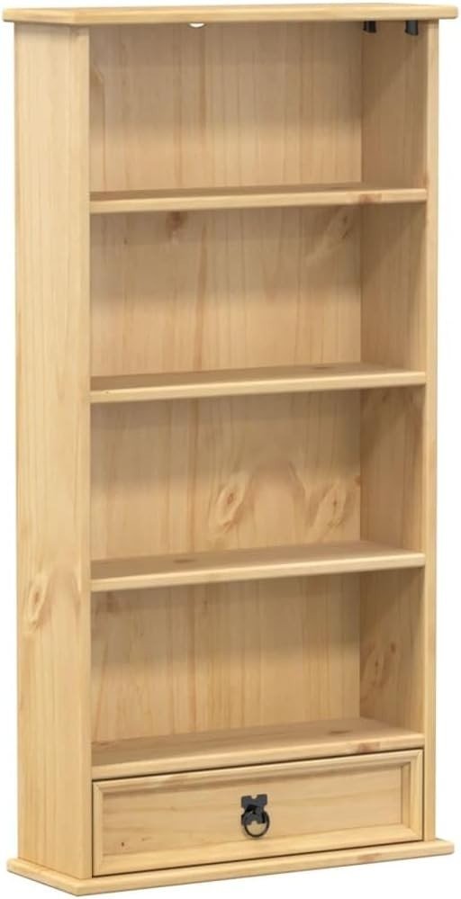 Solid Pine CD DVD Storage Cabinet Drawer Shelf Rustic Media Unit - Kwikley