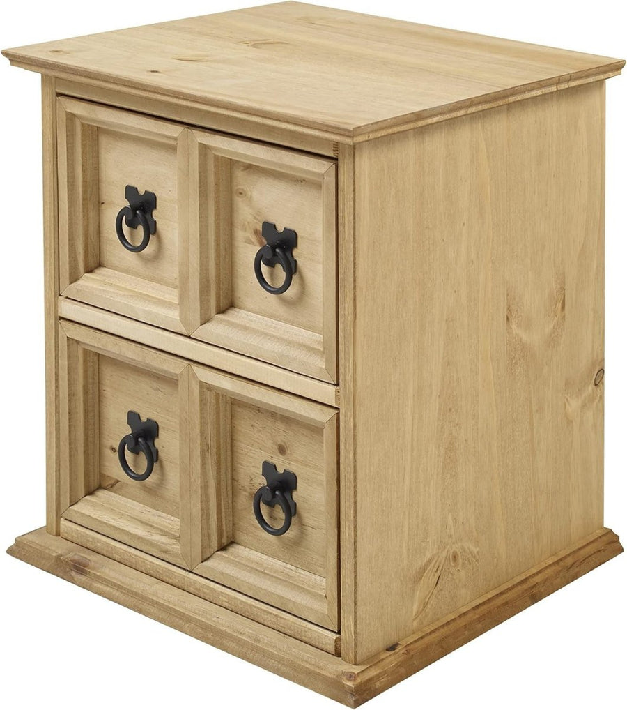 Solid Pine CD Storage Unit 2x2 Wooden Cabinet Side End Table Rustic - Kwikley