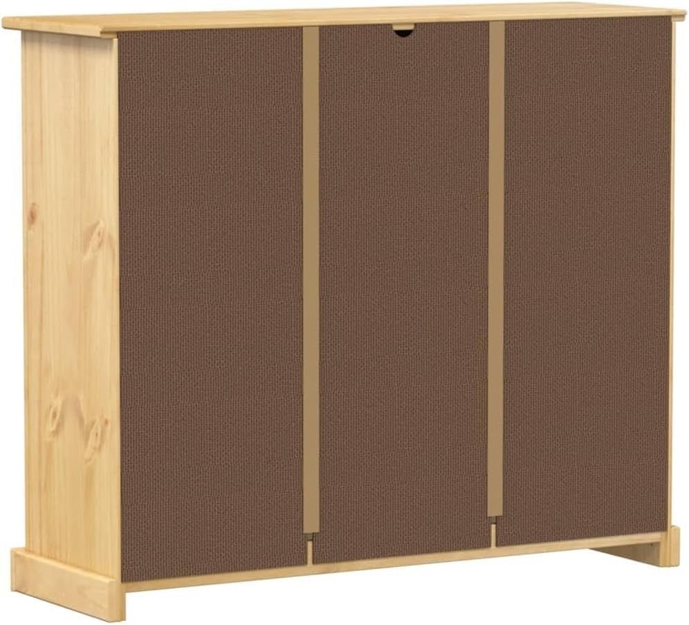 Solid Pine Shoe Cabinet with Flip - Drawer, Rustic Storage Stand 99x32x47cm - Kwikley