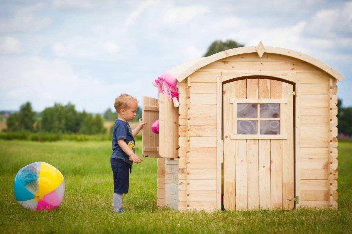 Solid Wood Kids Garden Playhouse Outdoor Wendy House 19mm Panels - Kwikley