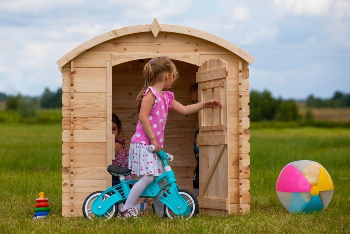Solid Wood Kids Garden Playhouse Outdoor Wendy House 19mm Panels - Kwikley
