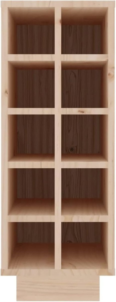 Solid Wood Wine Cabinet with Shelves Floor Standing Bottle Storage Unit 23x34x61 - Kwikley
