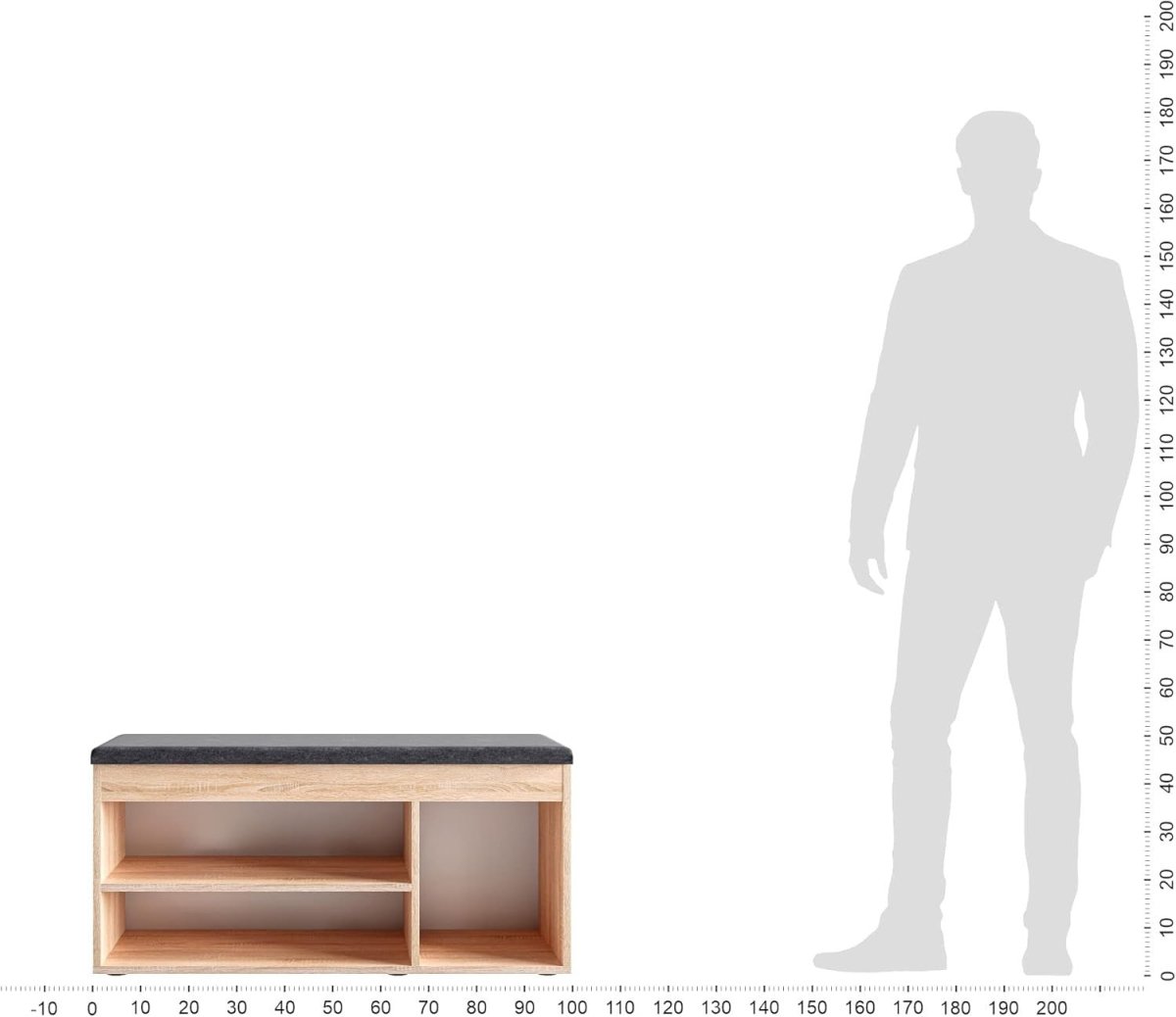 Sonoma Oak Shoe Storage Bench with Cushion Hidden Compartment Entryway Seat - Kwikley