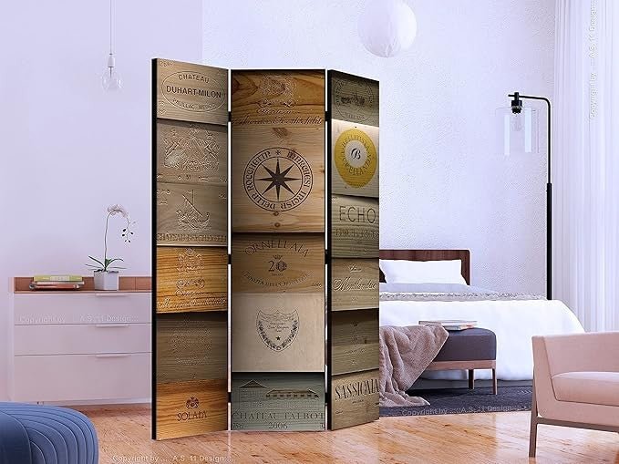 Soundproof Room Divider 3 Panel Acoustic Folding Screen 135x172cm Retro Wood - Kwikley