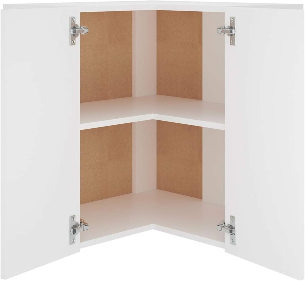 Space - Saving Lockable Corner Wall Cabinet with Double Doors & Shelves - Kwikley