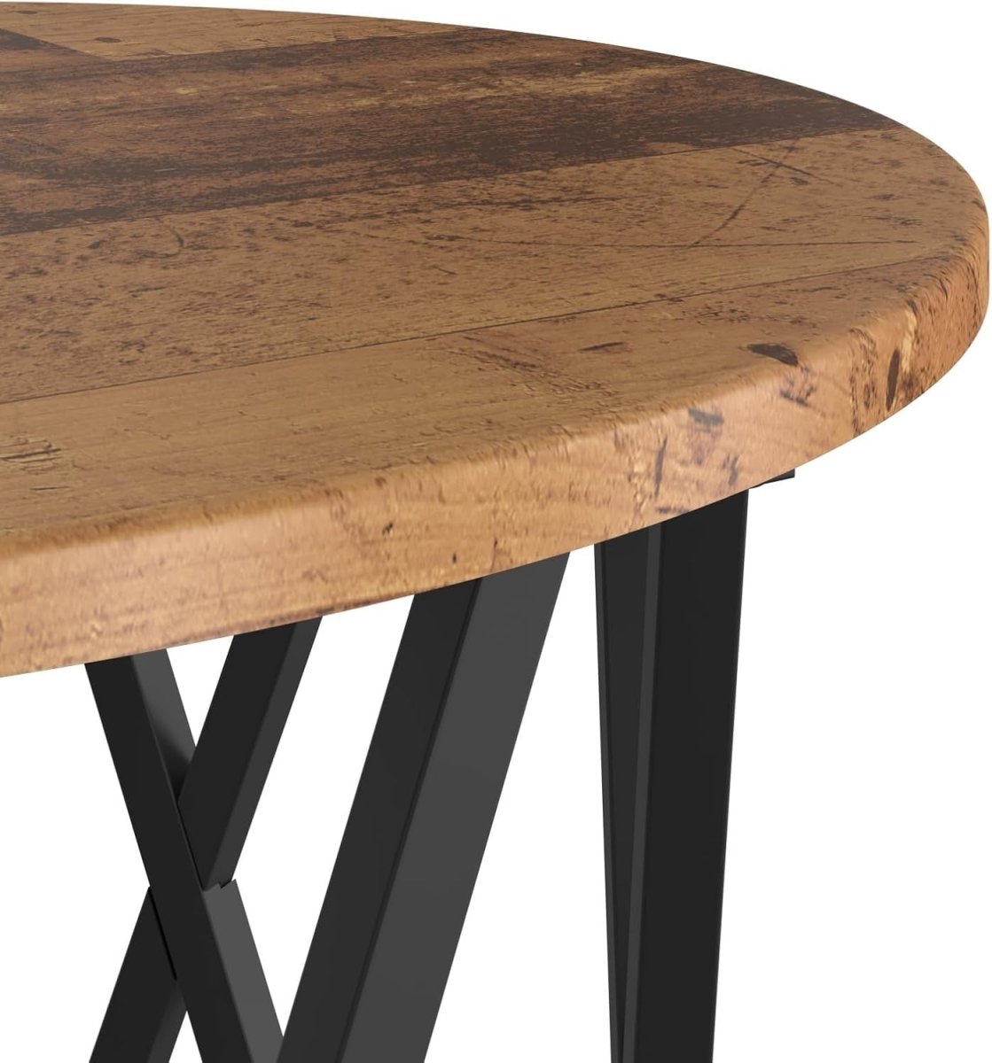 Space Saving Nesting Side Tables Set of 3 Round Brown Rustic Reclaimed Wood - Kwikley