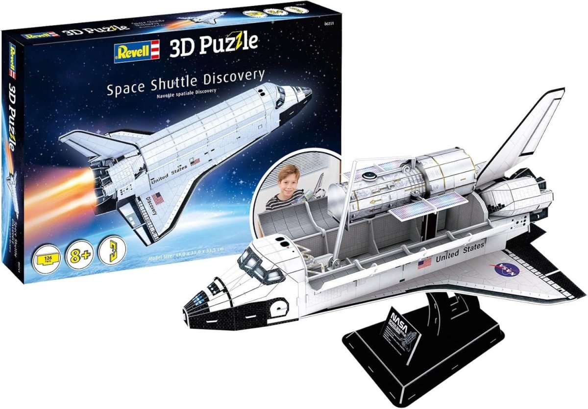 Space Shuttle 3D Puzzle Model Kit Spacecraft Display Stand 126pcs - Kwikley