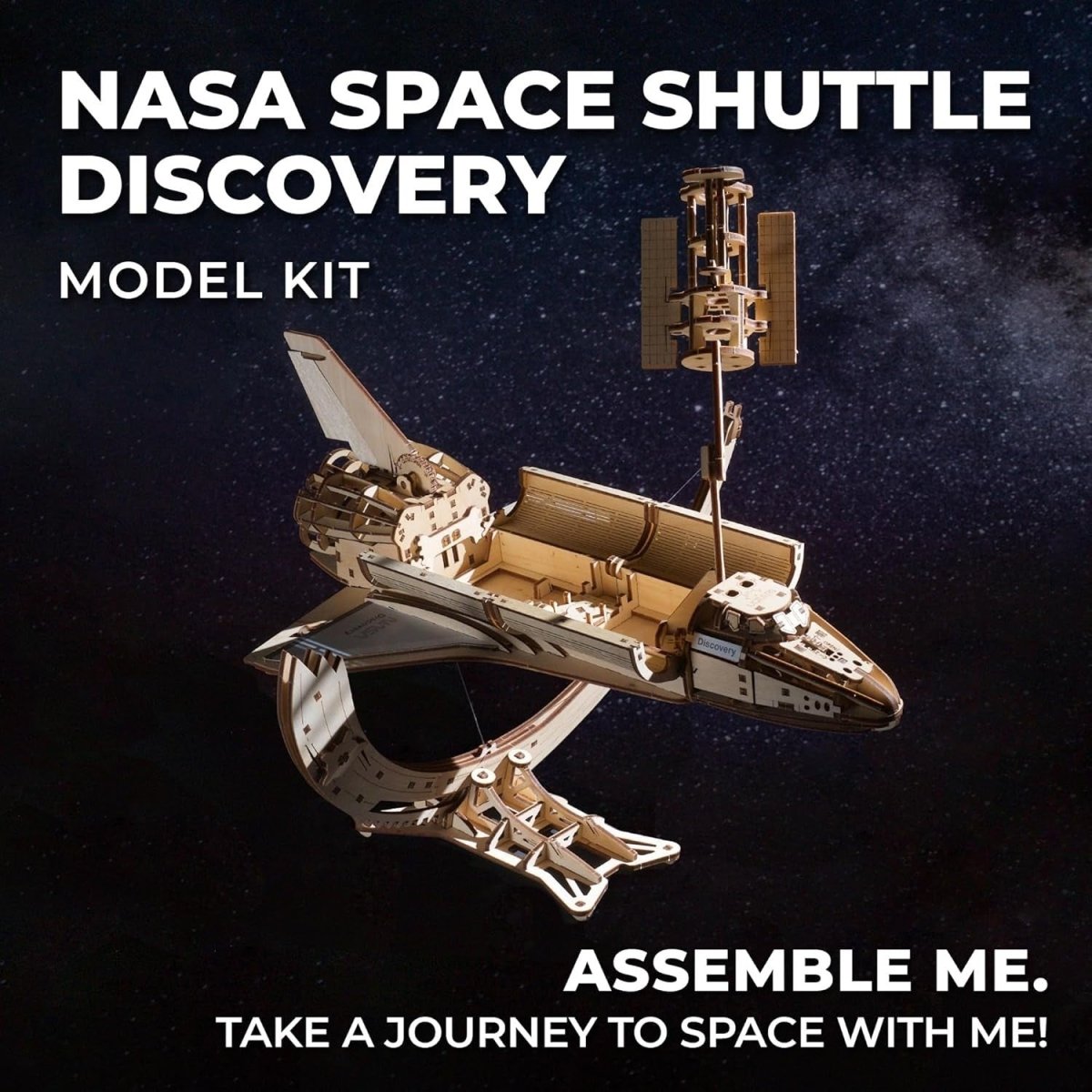 Space Shuttle 3D Wooden Puzzle Telescope Model Kit STEM Craft - Kwikley