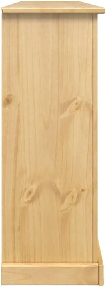Spacious Solid Pine Shoe Cabinet 4 Flip - Drawers Metal Handles 99x32x163.5cm - Kwikley