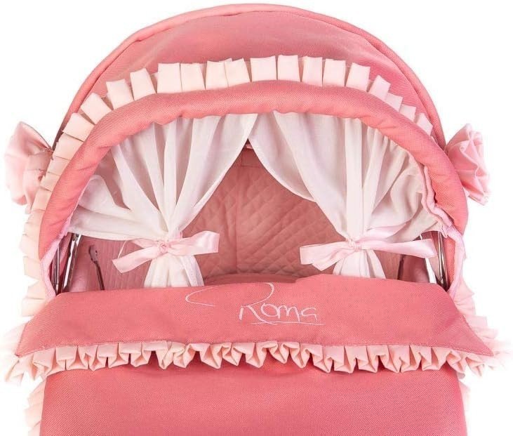 Spanish Style Dolls Pram Pink Adjustable Handle Foldable Buggy for Kids - Kwikley