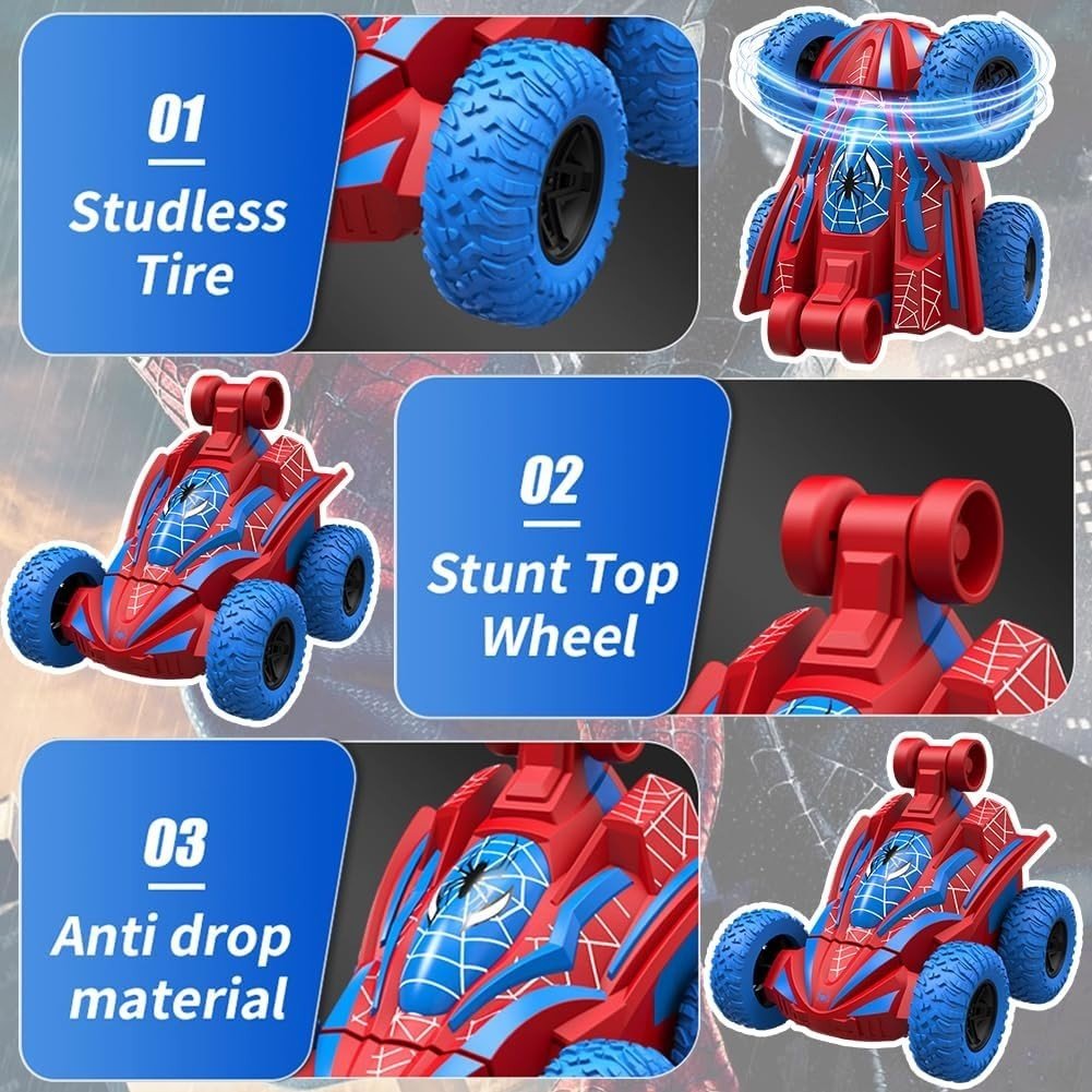 Spider 4WD RC Stunt Car for Kids 3 - 10, 360° Flips & Double - Sided Driving - Kwikley