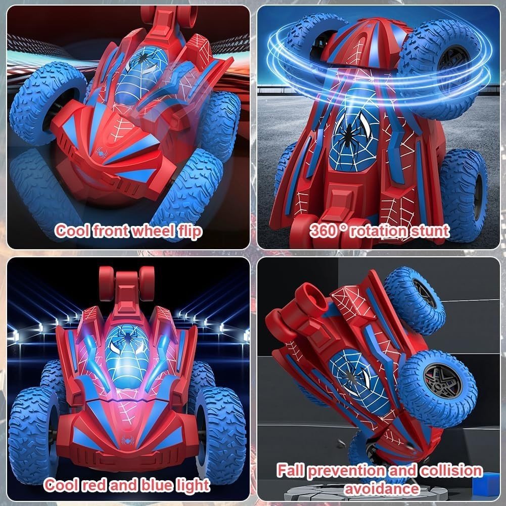 Spider 4WD RC Stunt Car for Kids 3 - 10, 360° Flips & Double - Sided Driving - Kwikley