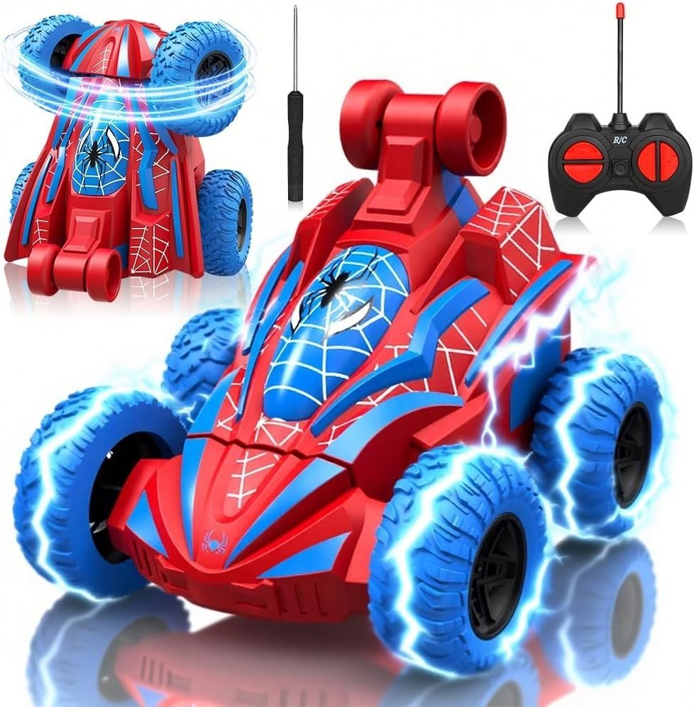 Spider 4WD RC Stunt Car for Kids 3 - 10, 360° Flips & Double - Sided Driving - Kwikley