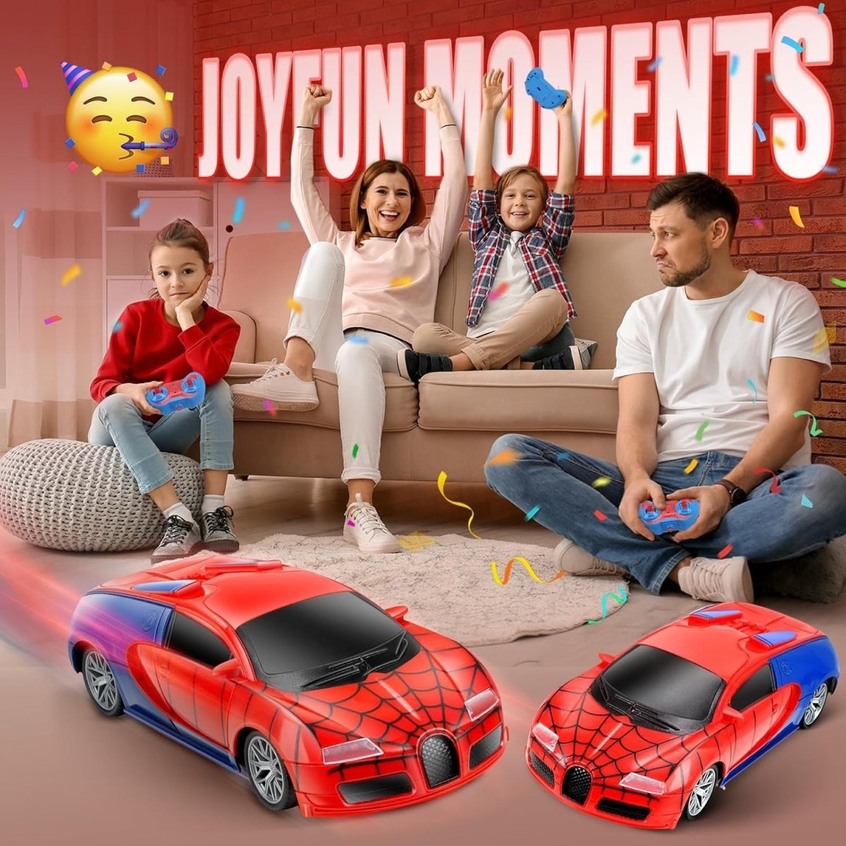 Spider Remote Control Car Toy LED Lights, Fast RC Racing Car Ages 3–8 - Kwikley