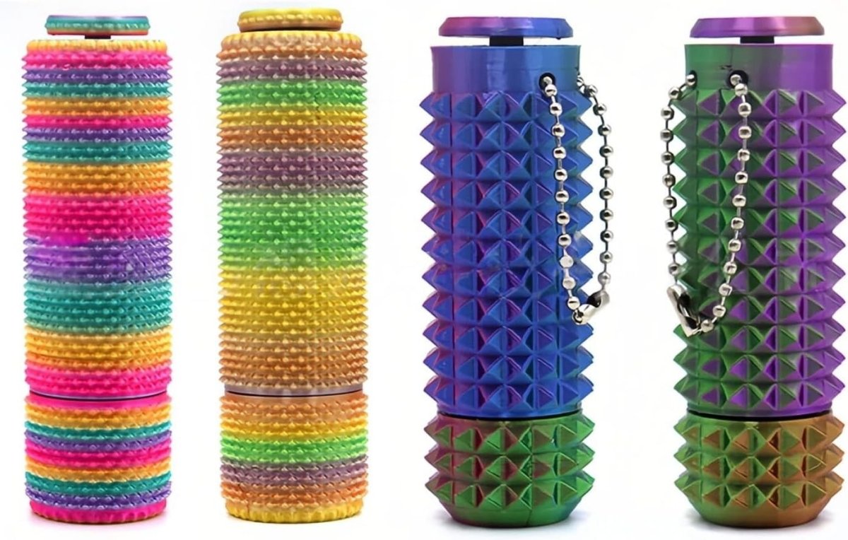 Spiky Sensory Fidget Keychain Rotate Click Stress Relief ADHD Toy - Kwikley