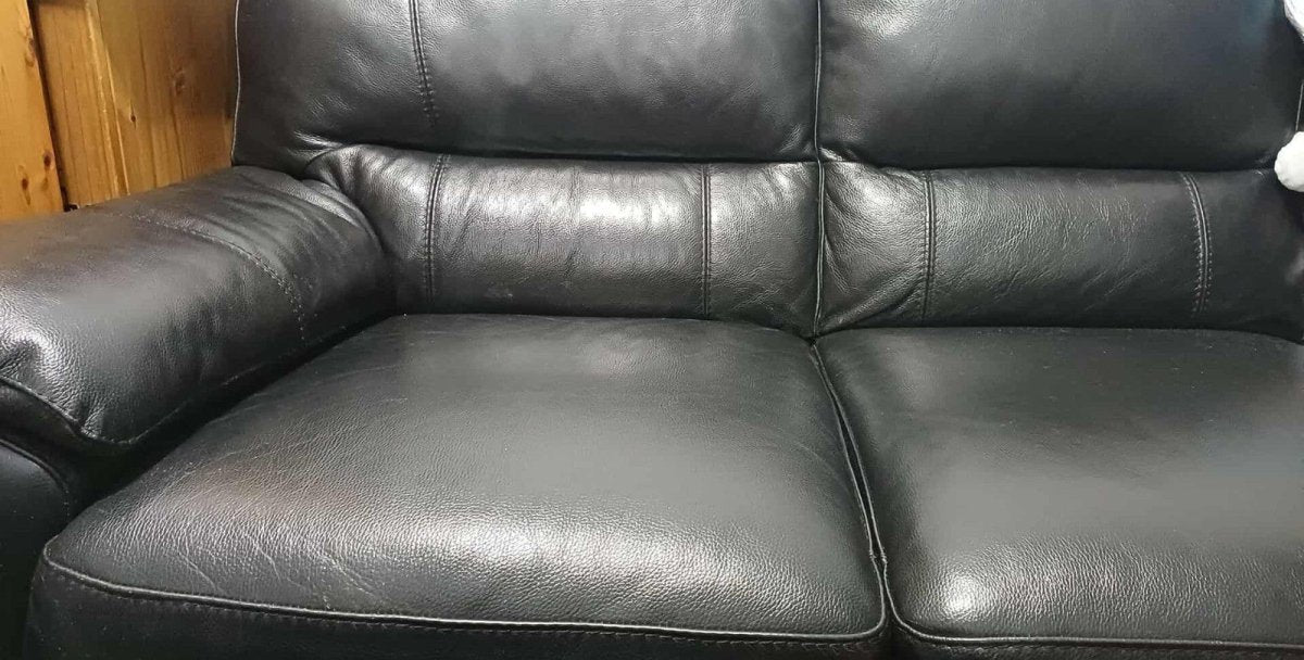 Splendid Luxe Black Leather Corner Sofa L - Shape Sofa (PTP) - Kwikley