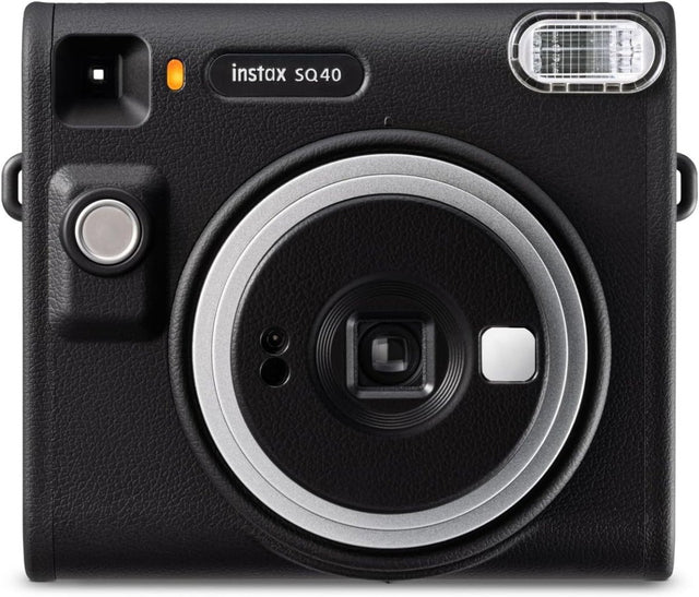 Square Instant Camera Selfie Mirror Auto Exposure Black Camera