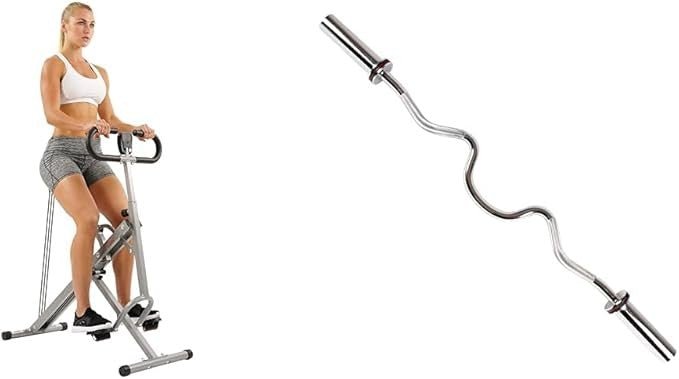 Squat Assist Row Machine Olympic Curl Bar Home Gym Workout Set - Kwikley