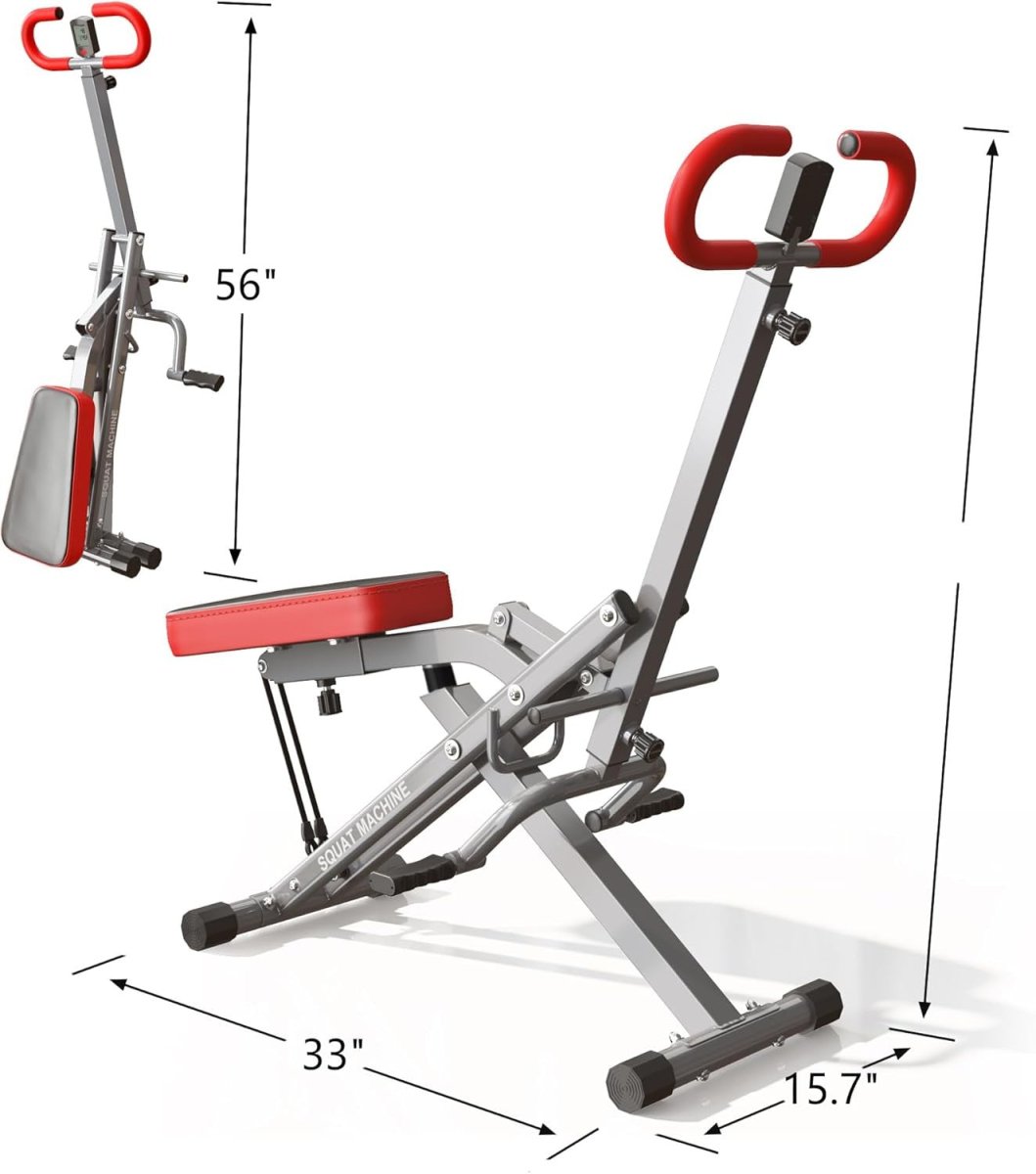 Squat Assist Trainer Rowing Machine Home Gym Glutes Legs Workout 330lbs - Kwikley