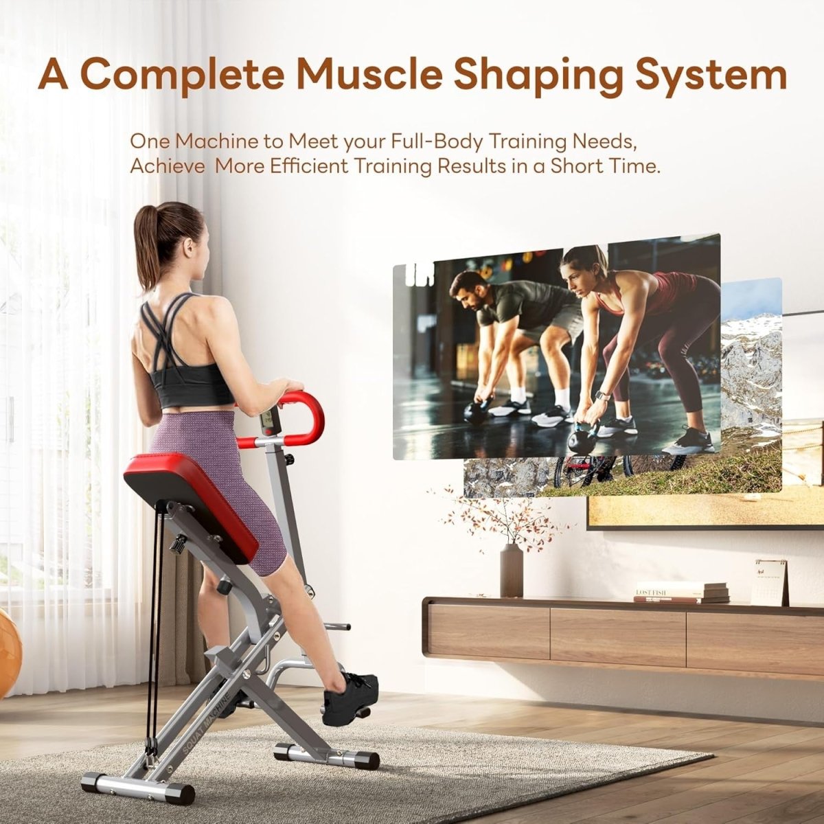 Squat Assist Trainer Rowing Machine Home Gym Glutes Legs Workout 330lbs - Kwikley