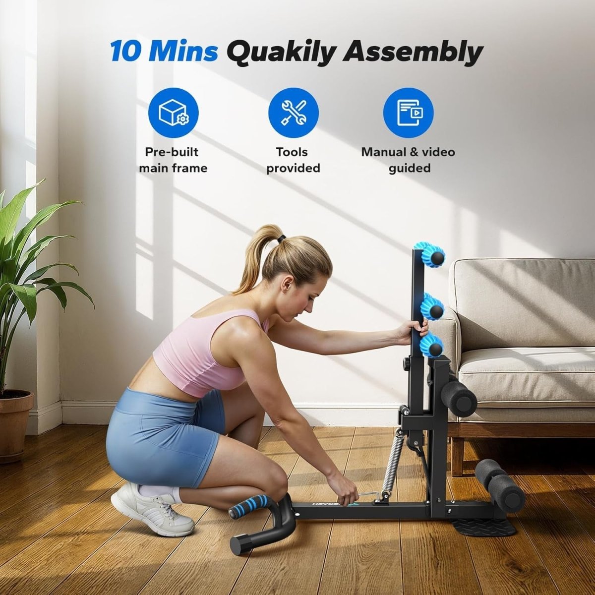 Squat Machine Home Gym Trainer 3 Level Resistance 300lb Capacity - Kwikley