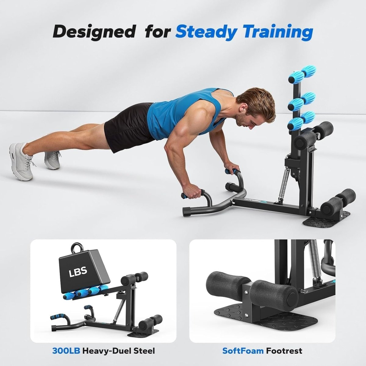 Squat Machine Home Gym Trainer 3 Level Resistance 300lb Capacity - Kwikley