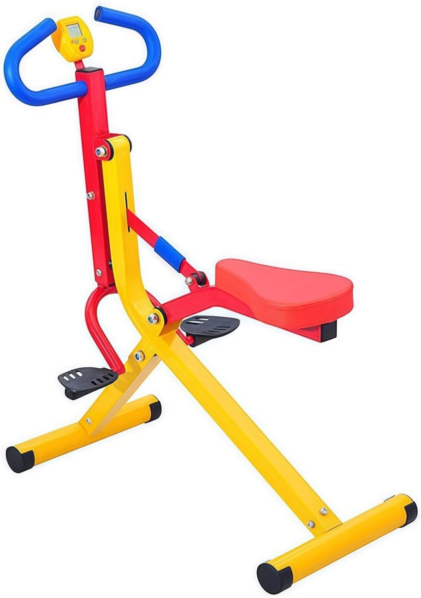 Squat Rowing Machine Kids & Home Total Body Exercise Trainer Steel - Kwikley