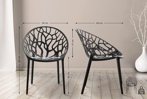 Stackable 2 - Piece Indoor Outdoor Dining Chairs Hollow Plastic Comfort Set - Kwikley