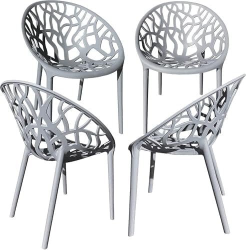 Stackable 2 - Piece Indoor Outdoor Dining Chairs Hollow Plastic Comfort Set - Kwikley