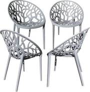 Stackable 2 - Piece Indoor Outdoor Dining Chairs Hollow Plastic Comfort Set - Kwikley