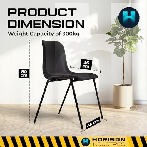 Stackable Black Plastic Chairs Set of 20 – Durable Office & Conference Seats - Kwikley