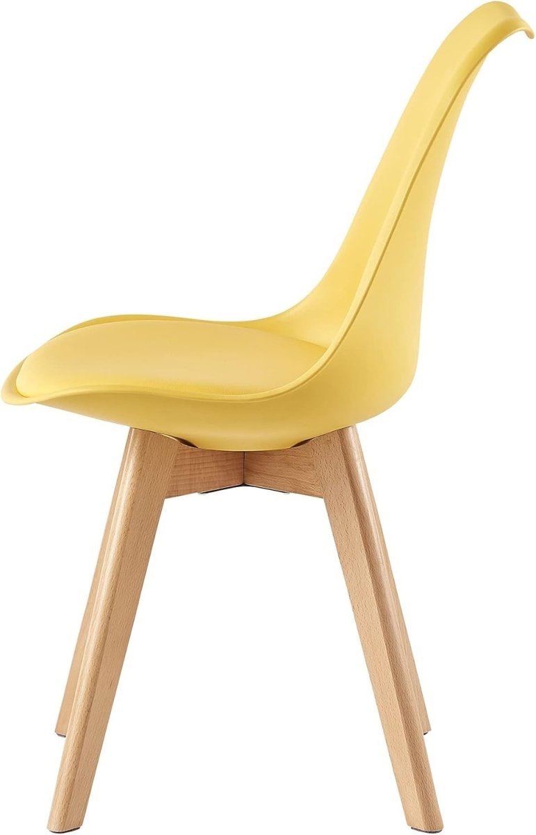 Stackable Dining Chairs Set of 2 Wooden Legs Cushioned Retro Lounge Office - Kwikley