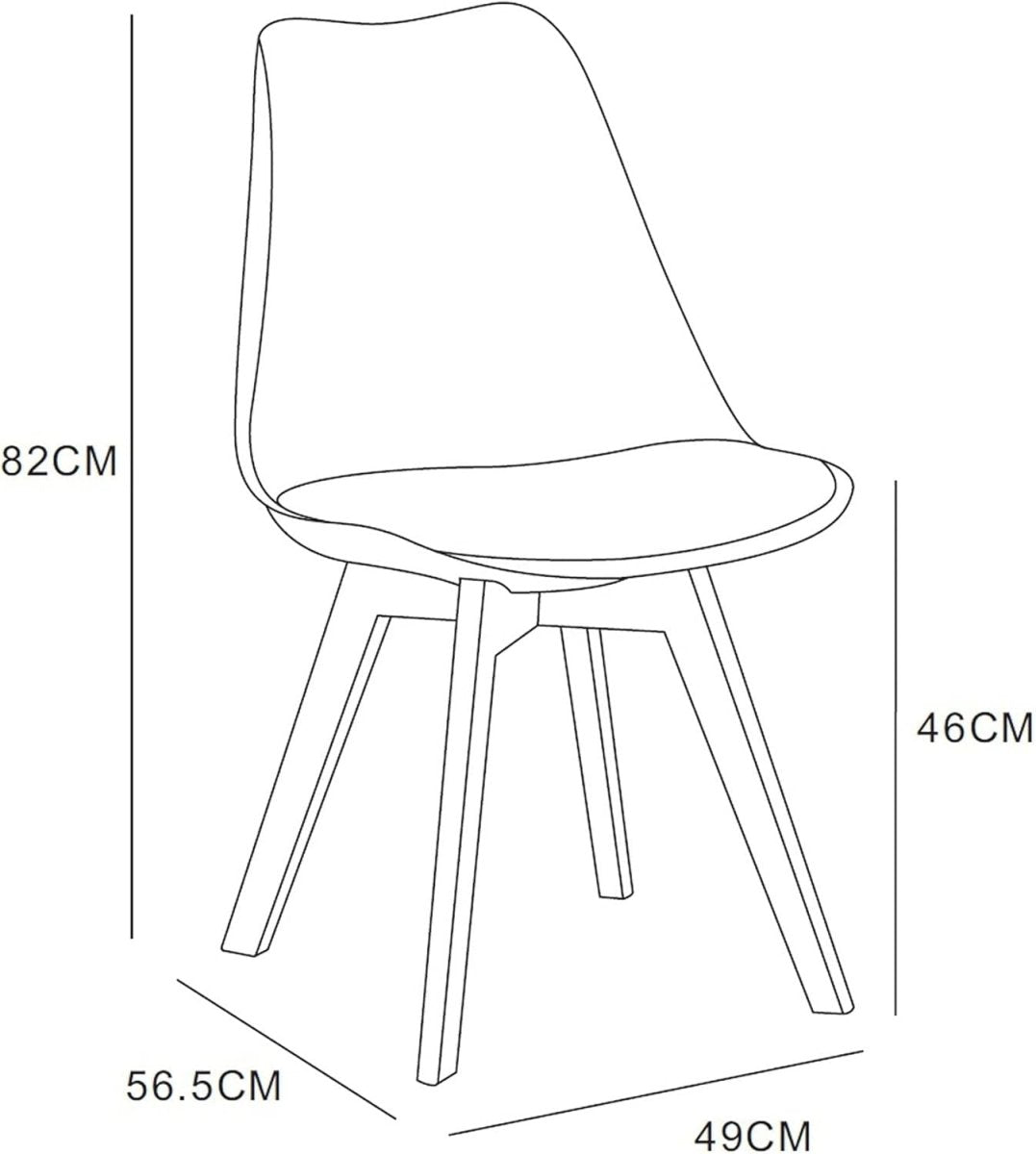 Stackable Dining Chairs Set of 2 Wooden Legs Cushioned Retro Lounge Office - Kwikley