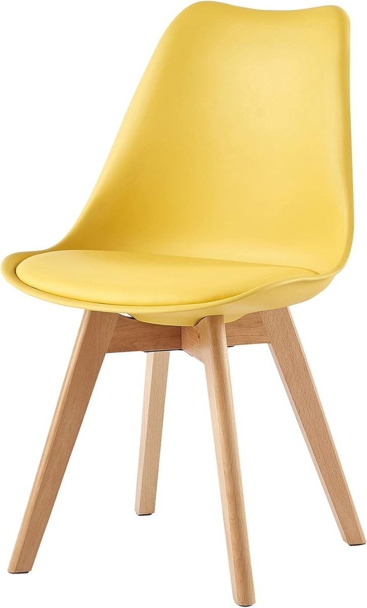 Stackable Dining Chairs Set of 2 Wooden Legs Cushioned Retro Lounge Office - Kwikley