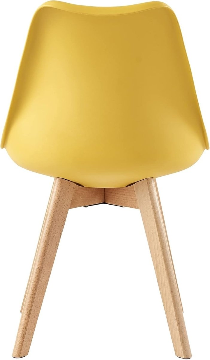 Stackable Dining Chairs Set of 2 Wooden Legs Cushioned Retro Lounge Office - Kwikley
