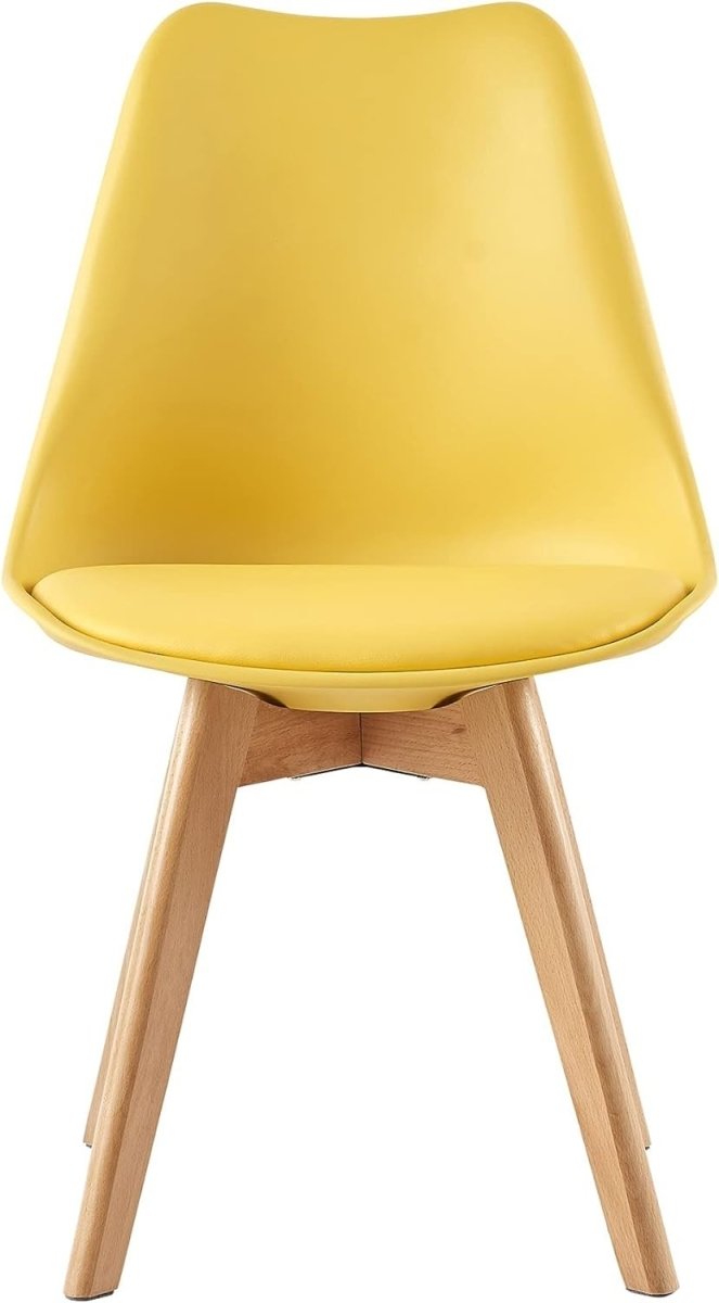 Stackable Dining Chairs Set of 2 Wooden Legs Cushioned Retro Lounge Office - Kwikley