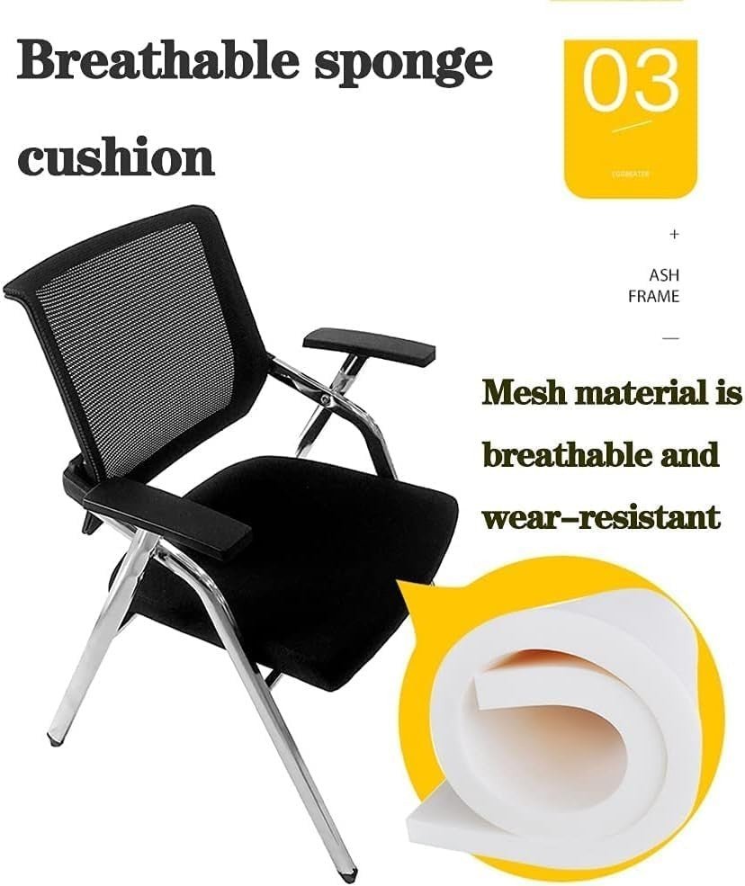 Stackable Folding Desk Chair Student Office Classroom Ergonomic Seat - Kwikley