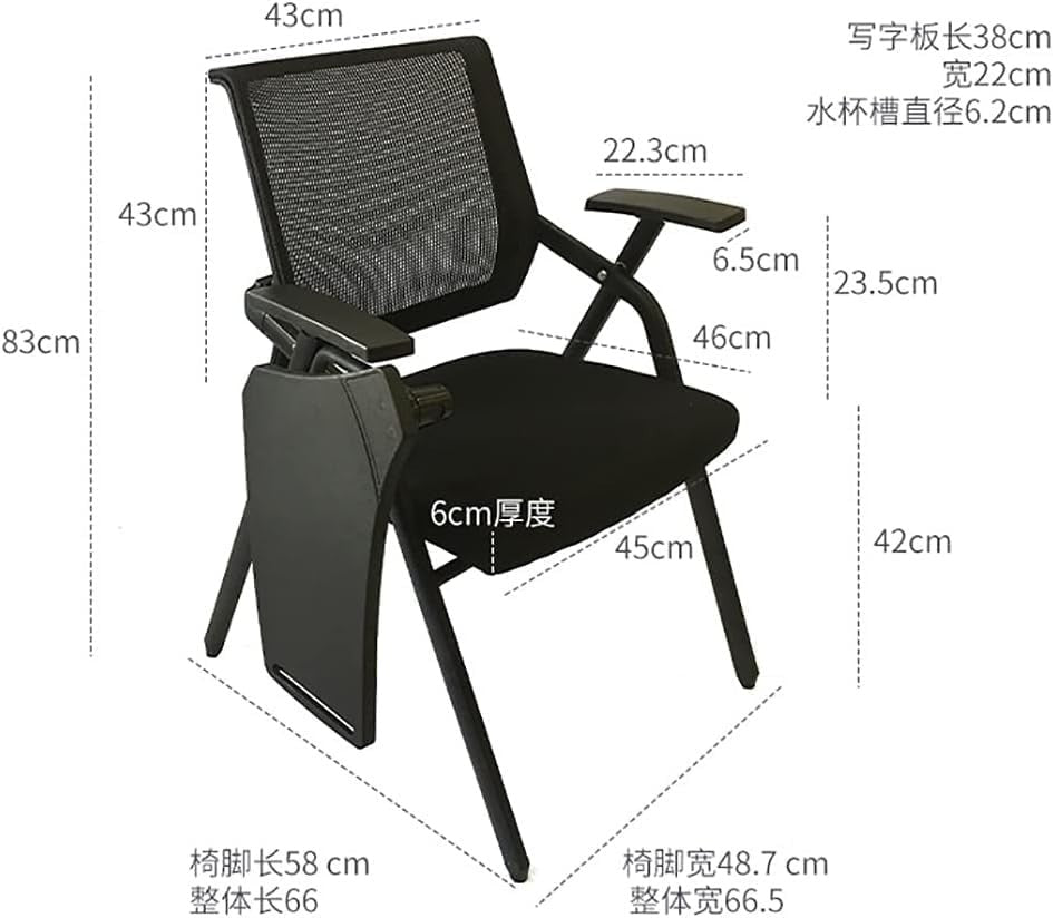 Stackable Folding Desk Chair Student Office Classroom Ergonomic Seat - Kwikley