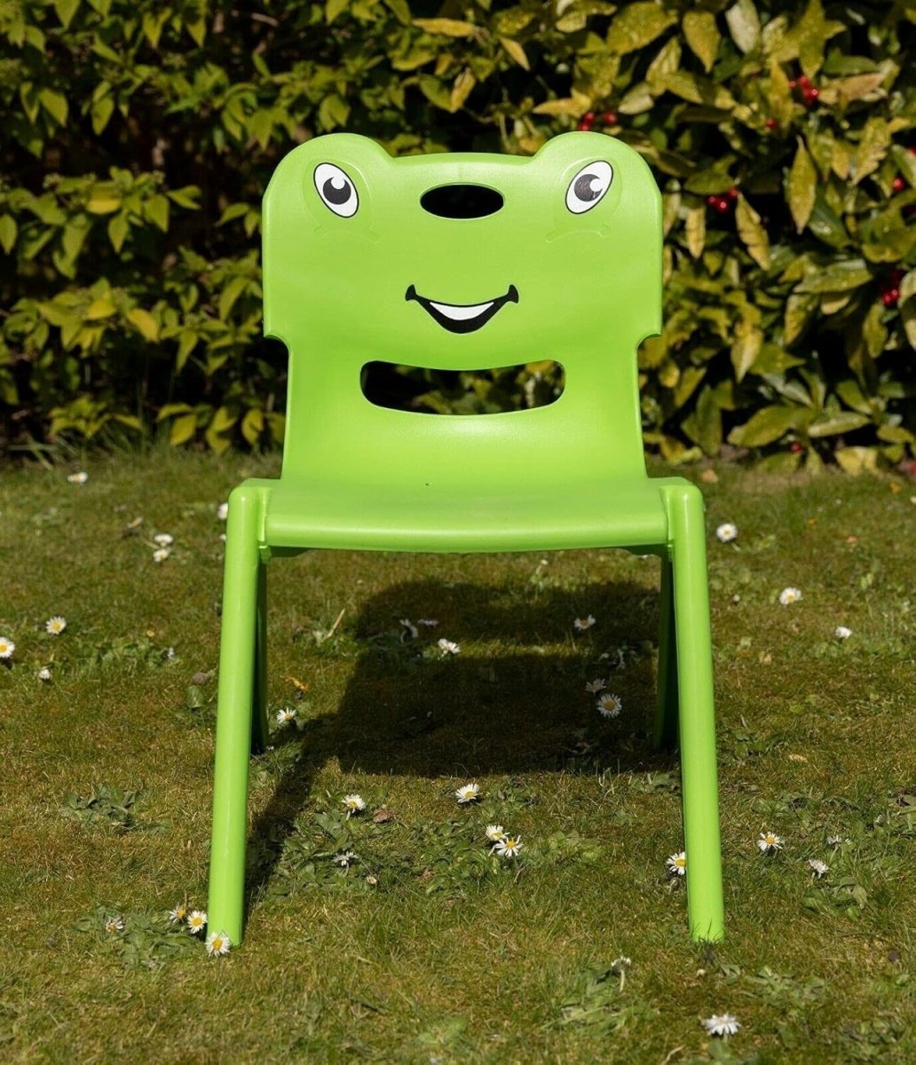 Stackable Kids Chair Green Plastic Toddler Indoor Outdoor 54cm H - Kwikley