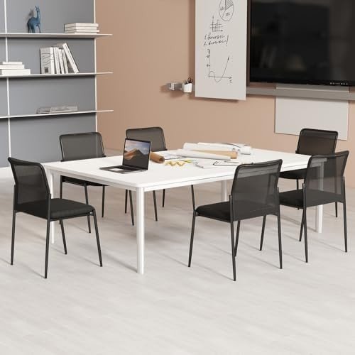 Stackable Mesh Office Chairs Set of 2 – Padded Conference & Waiting Seats - Kwikley